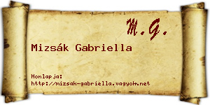 Mizsák Gabriella névjegykártya